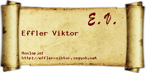 Effler Viktor névjegykártya